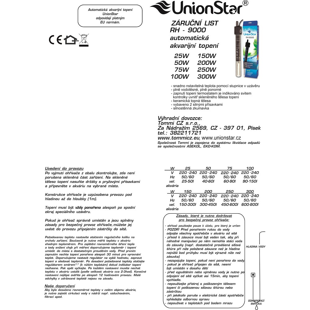 Topítko RH 9000, 100w - regulace a stupnice v uzávěru/90-150 l                     